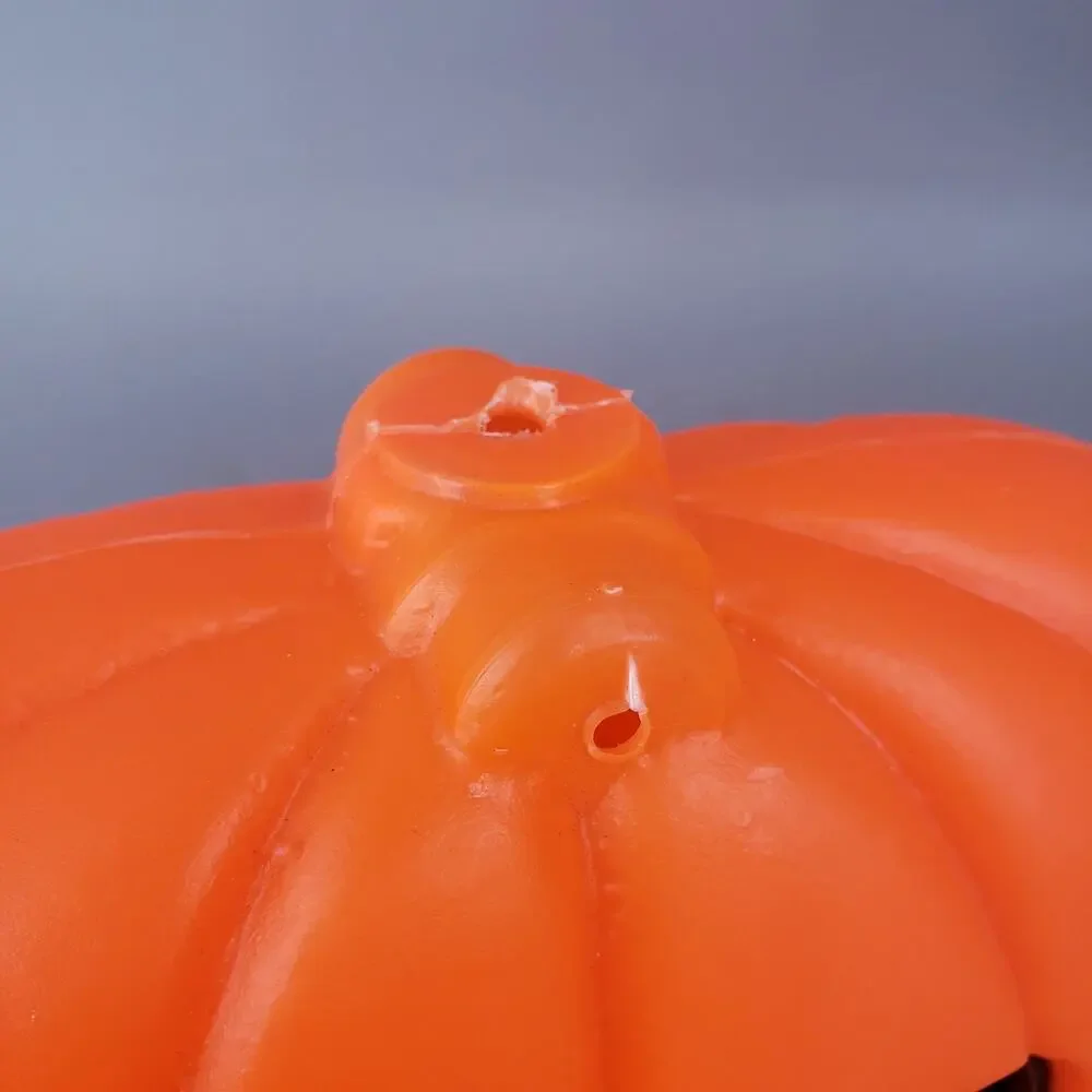 VTG Halloween Jack-O-Lantern Flat Face Pumpkin Blow Mold Window Light  USA